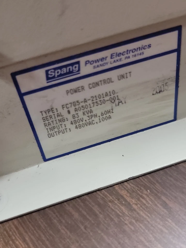 Spang FC7G5-A-2101A10 Power Control Unit - Image 2 of 4