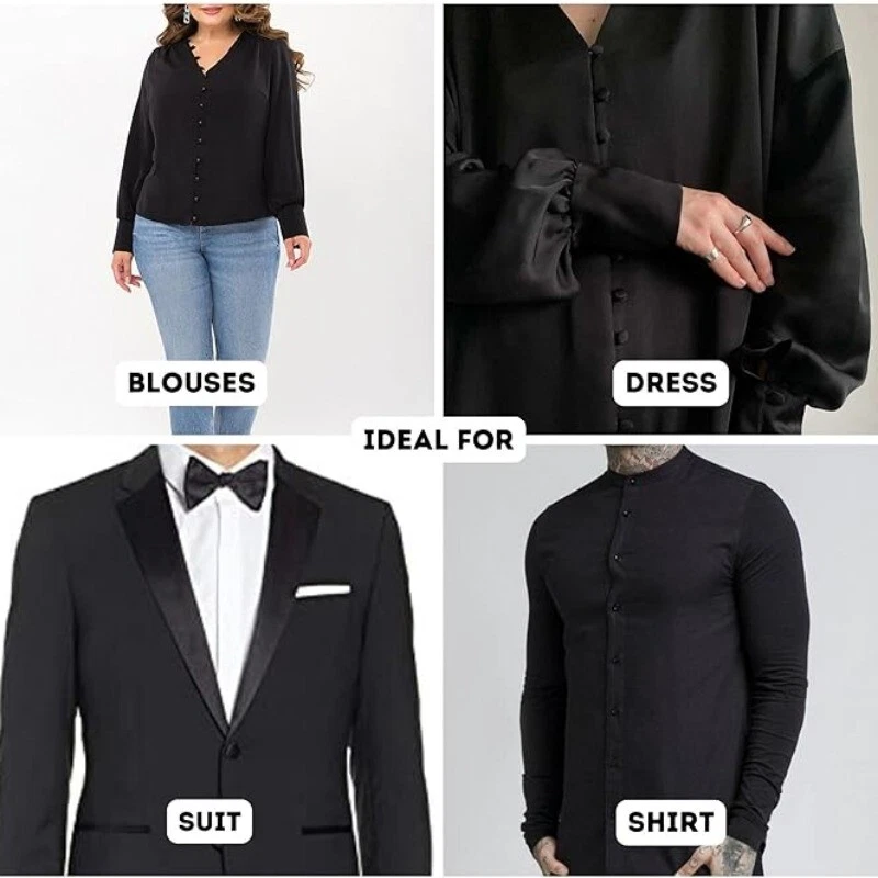 50X Satin Covered Buttons Cloth Buttons Metal Shank Buttons DIY Wedding Dress - Image 4 of 4