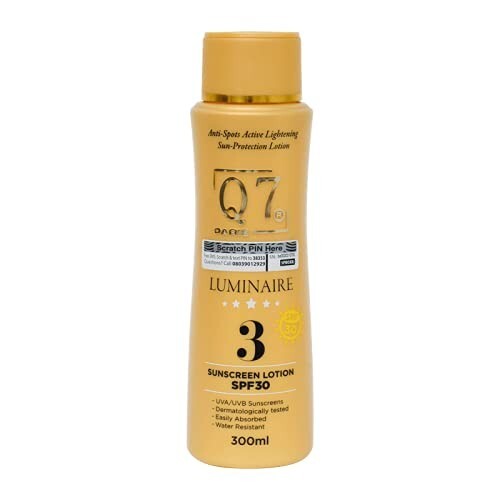 Q7Paris Luminaire Lotion 3 Anti-Spots Skin Lightening Sun Protection Lotion