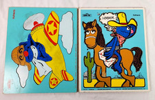 Lot of 2 VTG PLAYSKOOL Sesame Street Grover Puzzles