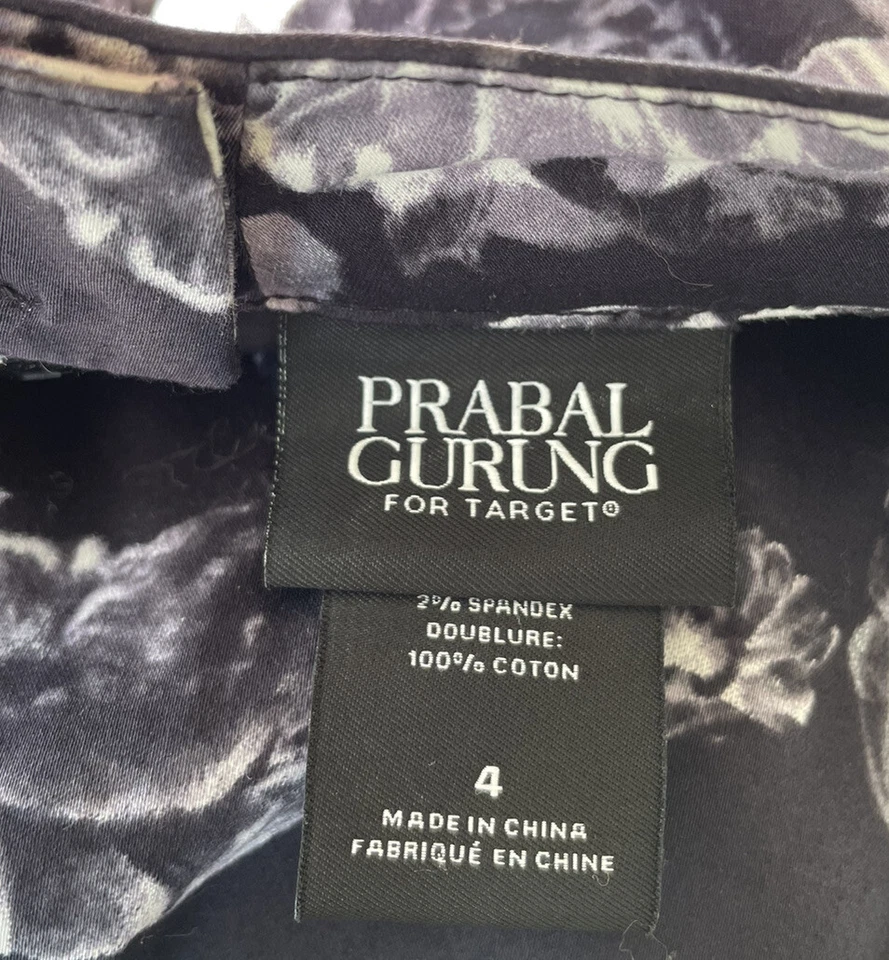 Falda circular floral negra Prabal Gurung x Target talla 4 bolsillos con cremallera forrada Foto 2 de 4