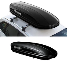 Roof Box 11 Cubic Ft. Rooftop Cargo Carrier Roof Mount for Cadillac Black 1Pc