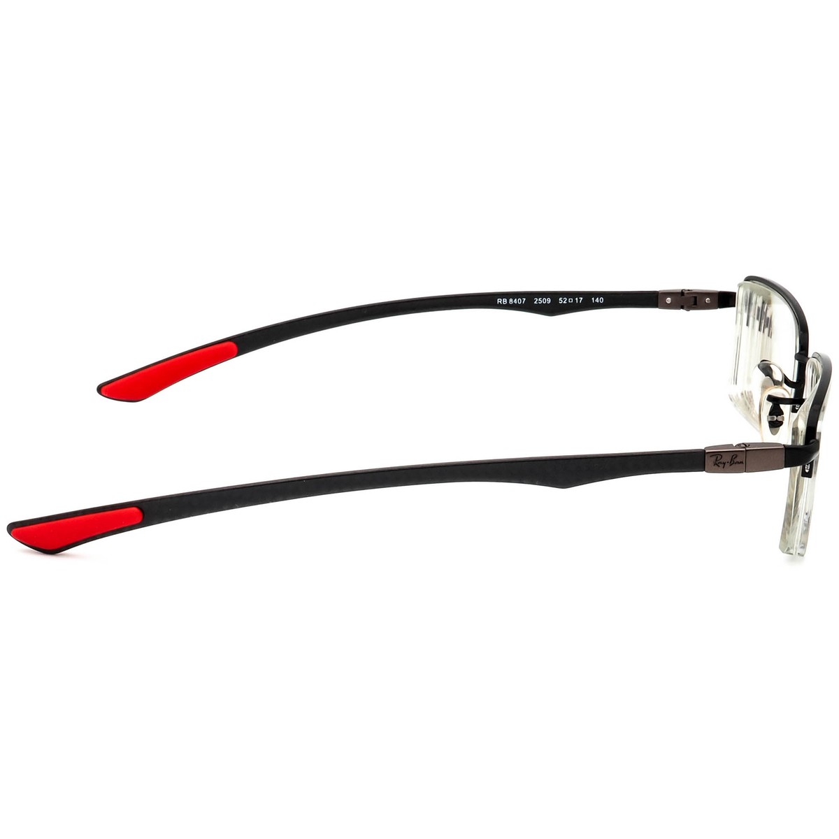Ray-Ban Eyeglasses RB 8407 2509 Carbon Fiber Black Half Rim 