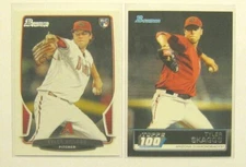 (3) Bowman Tyler Skaggs RC Lot: 2011 TOPPS 100 INSERT + 2013 Base #2, MINT
