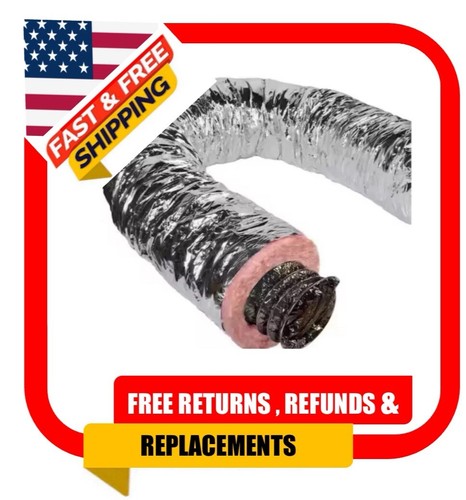MasterFlow F6IFD4X300 4 in. x 25 ft. Insulated Flexible Duct R6 Silver ...