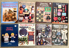 Vtg Wood Wooden Craft Painting Patterns Instruction Folk Art Tole Lot of 8 Books