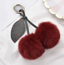 Plush Cherry Keychain - Bag Charm - Backpack Charm