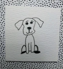 GAT IMPRESSIONISM ORIGINAL Painting Whimsical Animals 12x12 Puppy Dog Artwork 