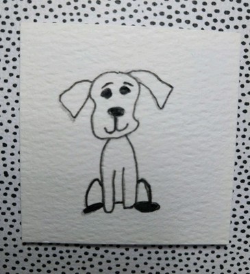 GAT IMPRESSIONISM ORIGINAL Painting Whimsical Animals 12x12 Puppy Dog Artwork 