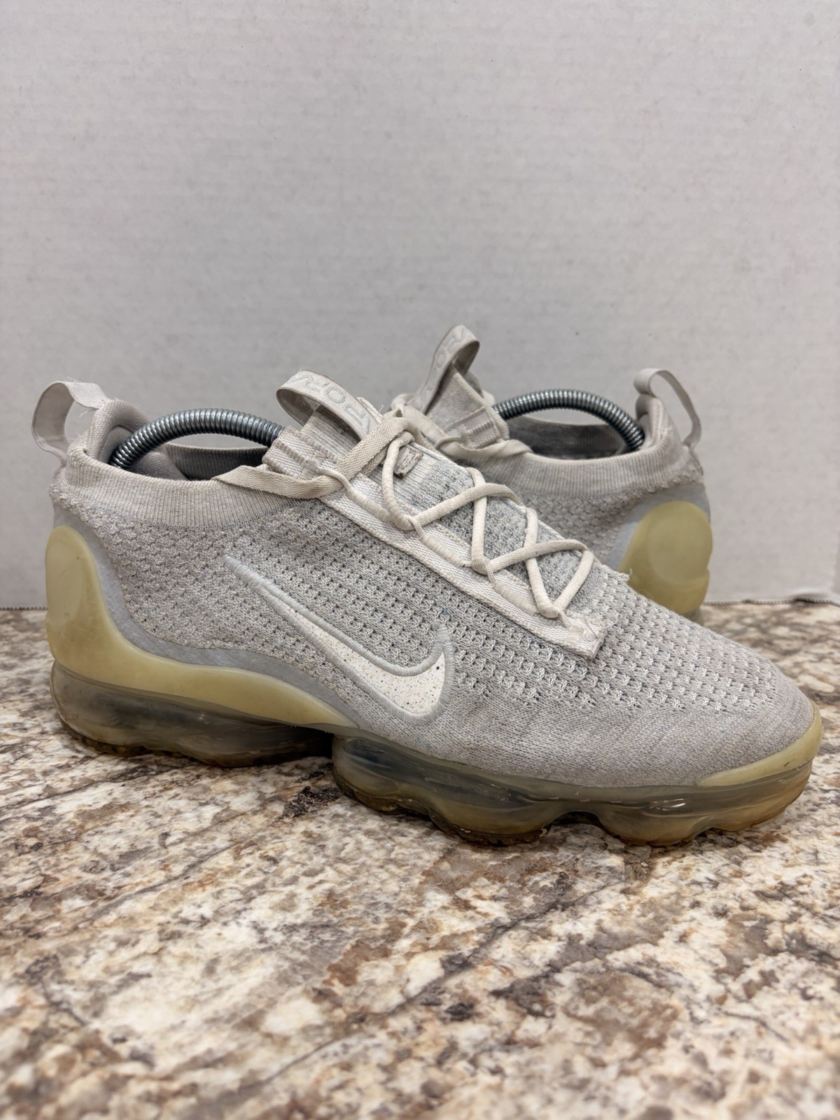 Nike Air VaporMax 2021 Flyknit DC4112-100 Gray Running Shoes Women - Sz 10.5