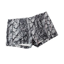 Image of Reebok Playdry Studio Yoga Dance Shorts Black White Cable Knit Print NWT Large