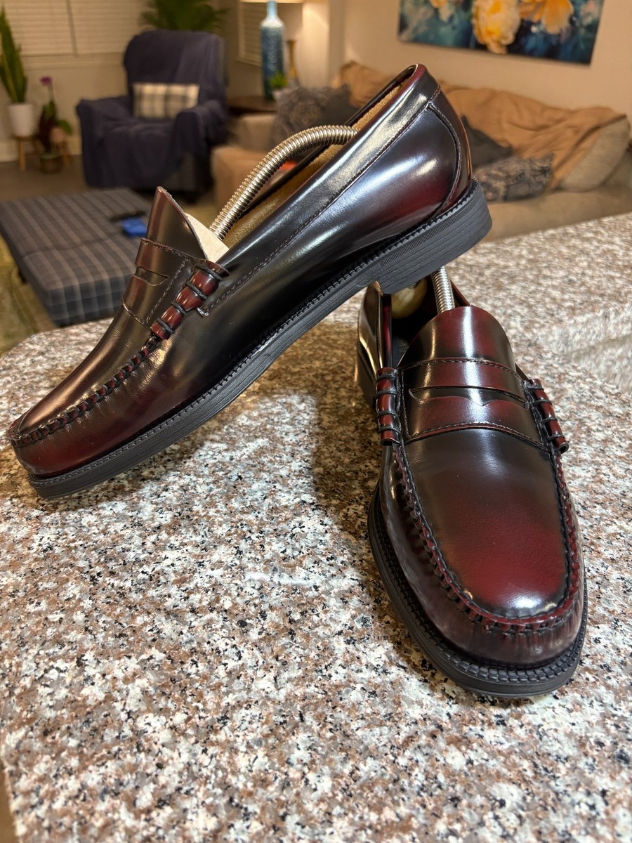 gh bass larson easy weejuns brush off wine men 9.5 penny loafer | eBay