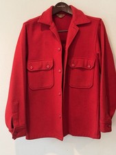 Vintage Boy Scouts America Wool Shirt Jacket Mens 38 Red Official Shacket