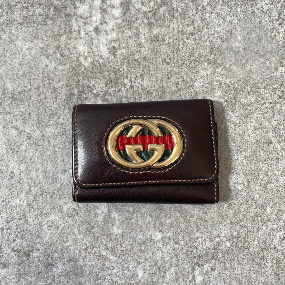 GUCCI Gucci key case 4 rows interlocking sherry l… - image 1