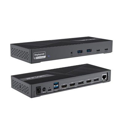 USB C Triple Display Docking Station 100W PD 3x HDMI 2x DP 10Gbps Data Transfer