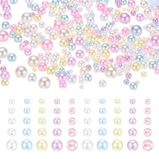 1000PCS No Hole Pearls 3-8MM Water Blue,Light Yellow,Pink,Purple Pearl ABS