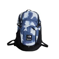 SUPREME X THE NORTH FACE BLEACHED DENIM PRINT POCONO BACKPACK INDIGO BLUE NEW
