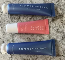 Two (2) Summer Fridays Jet Lag Masks (.5 Oz) and One Mini Lip Butter Balm