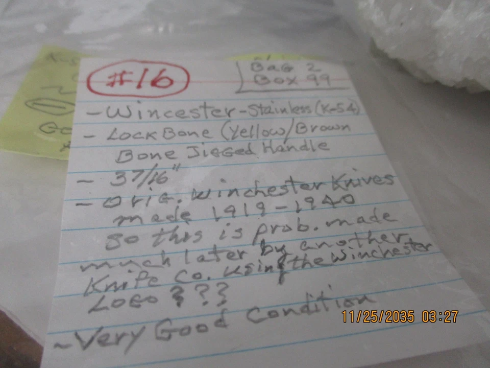 Navaja de Bolsillo Plegable Winchester Una Hoja Inoxidable Mango Cuerno de Ciervo Foto 3 de 4