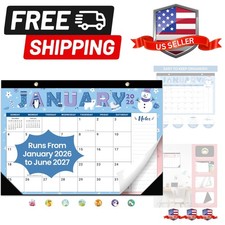 Desk Calendar 2026, 18 Calendar Runs from January 2026 to June 2027 - Large ...