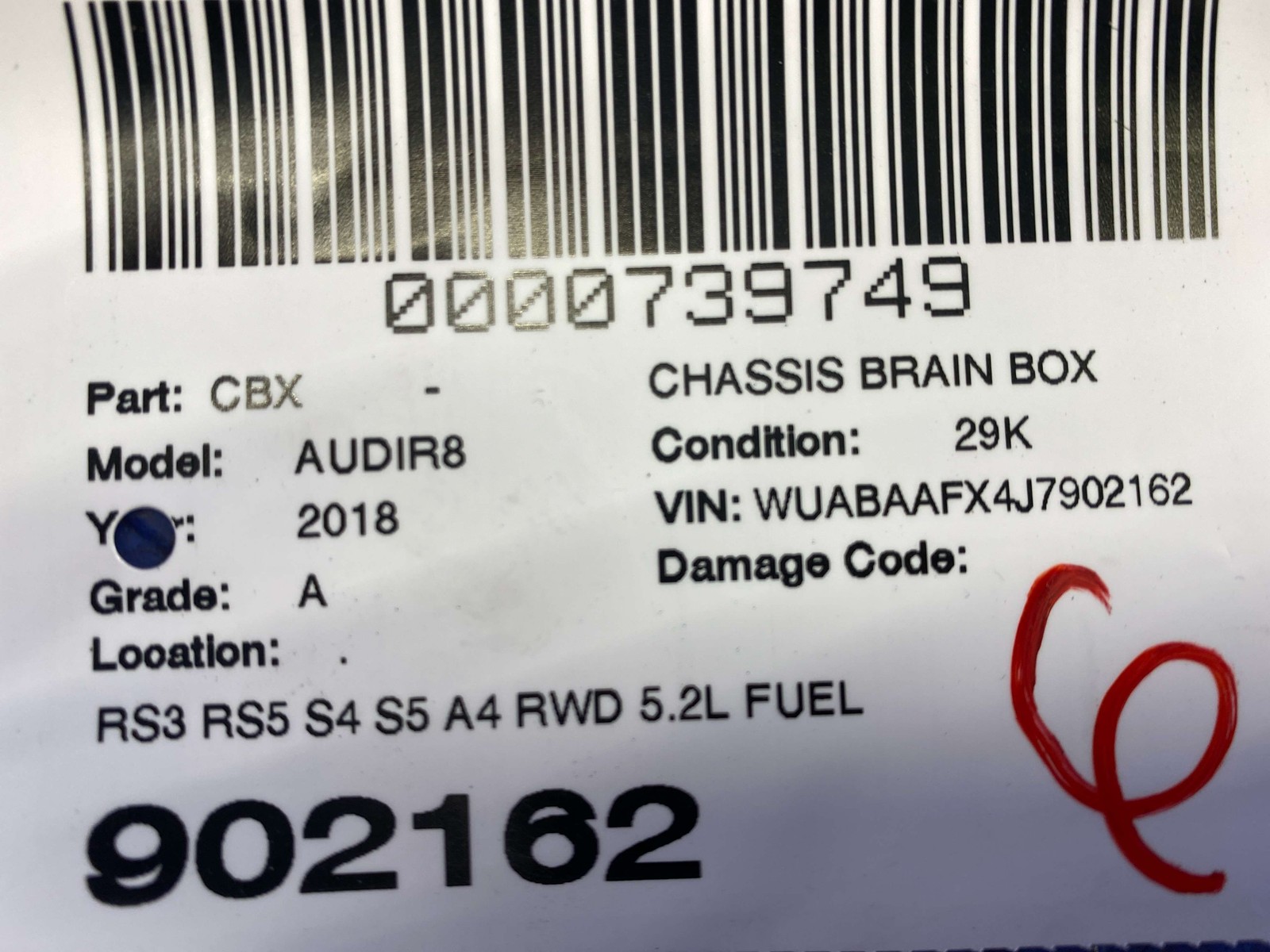 2017-2020 AUDI R8 V10 4S RWS OEM RWD 5.2L FUEL GAS PUMP MODULE UNIT 4M0906093N