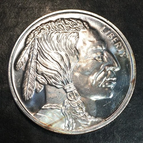 1oz Silver Bullion Buffalo and Indian Style WE COMBINE SHIPPING #R857