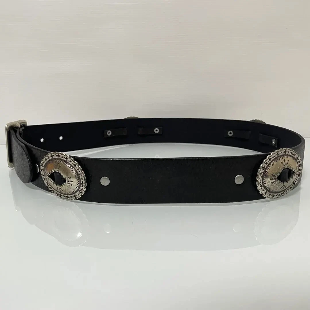Vintage LAUREN Ralph Lauren Silver Southwest Boho Chic Coachella Concho Belt Vintage Lauren Ralph Lauren Boho Concho Turquoise Leather  main image 4