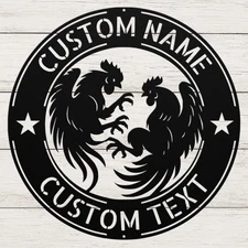 Personalized Cockfighting Metal Sign Custom Gamefowl Art Decor Gift for Barn
