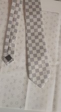Louis Vuitton LV Checkered Gray Tie Pre-owned