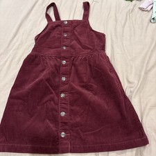 Cat  Jack Girls Corduroy Button-Front Maroon Dress L 10/12
