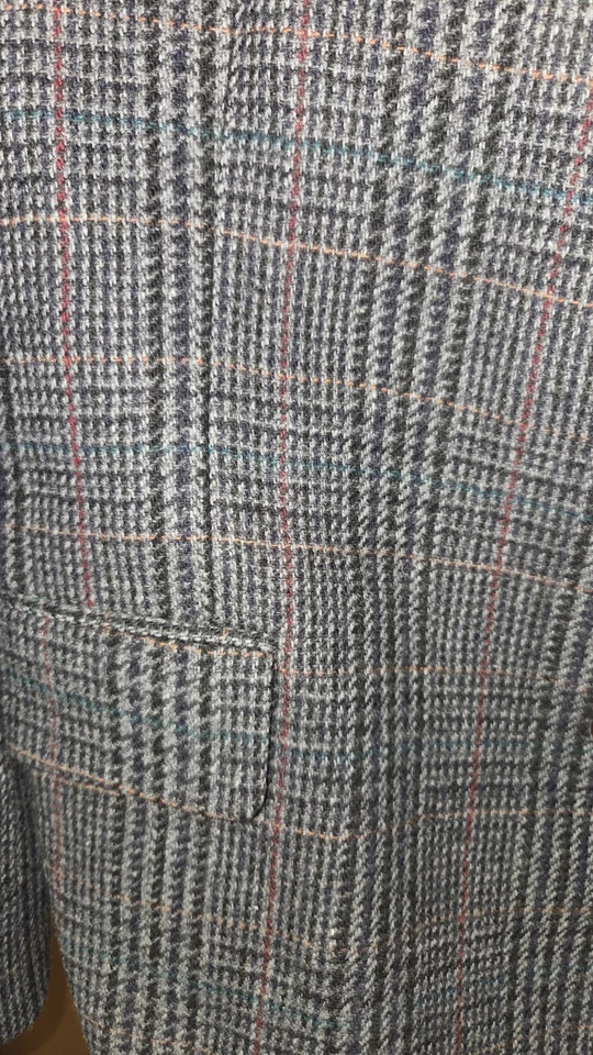 Boston Trader's Tweed (se adapta a 44r) cuero bttns (gris con cuadros verde, rojo, naranja) Foto 3 de 4