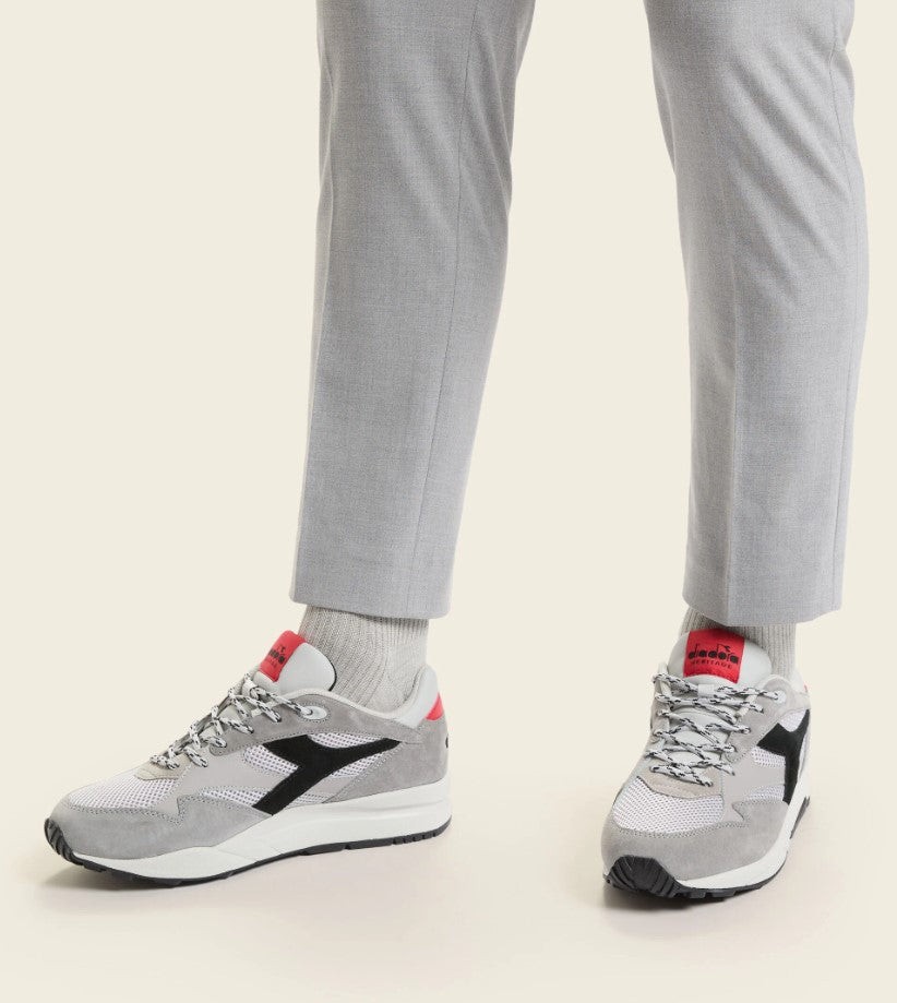Diadora Heritage Shoes Eclipse Premium Trainers Leather Blend Grey Man image 6