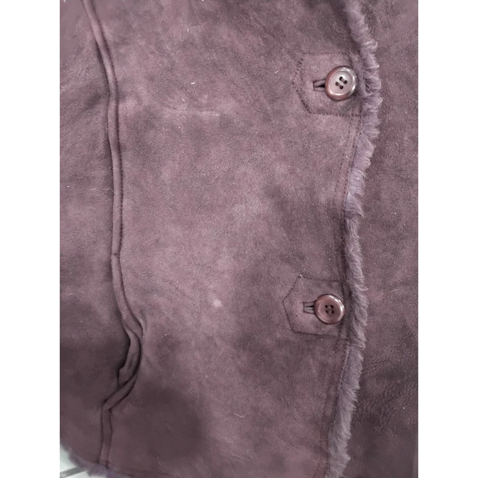 Pendleton Womens Burgundy Shearling Lined Suede Vest XL - Image 4 of 4