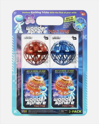 Wonder Sphere Mini Pro Magic Hover Ball 2 Pack Blue Red LED Light STEM Toy New