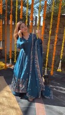 Bollywood Look Crepe Silk Kurta Palazzo With Dupatta For Women  Girls Wear