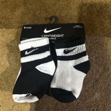 Nike Baby 6 Pk Multicolor Ankle Cotton Cushion Stripe Swoosh Sock Set 12-24 MO