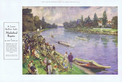 MAIDENHEAD REGATTA von Sir John Lavery - Antikdruck 1933