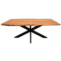 Baumkantentisch Catania - 200 X 100 Cm - Akazienholz - Gestell Kreuz-Form