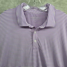 Vineyard Vines Size XL Striped Golf Polo Shirt Purple Short Sleeve Performance