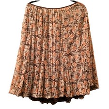 Vtg Womens Floral Pleated Broomstick Maxi Skirt Size Fairy Grunge Cottagecore XL