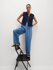 Marks & Spencer Womens Loose Fit Trousers in Blue - M&S