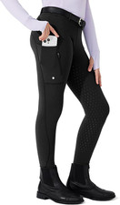 Girls Fleece Horse Riding Pants Equestrian Breeches Kids Winter Riding Tights Th