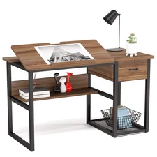 Drafting Table with Storage Drawers, Drawing Computer Desk Artist Craft Table...