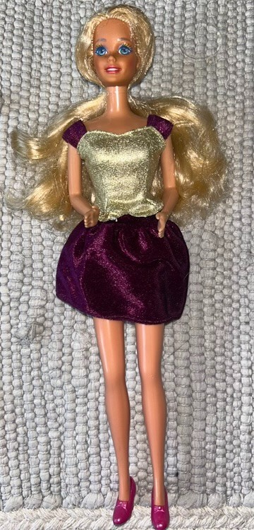 Vintage Barbie Doll Blonde Glitter Tinsel Hair Sparkle Eyes Mattel