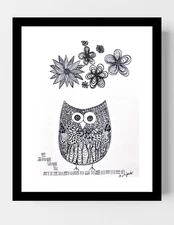 GUAJARDO Original Contemporary Line and Ink Drawing 8.5X11 Paper Signed Art