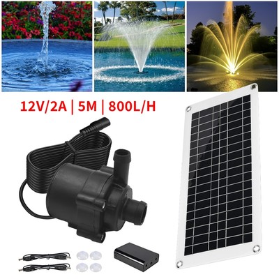 Solar Panel Powered 50W 800L/H DC 12V Garden Pond Decor Solar Water Pump Kits