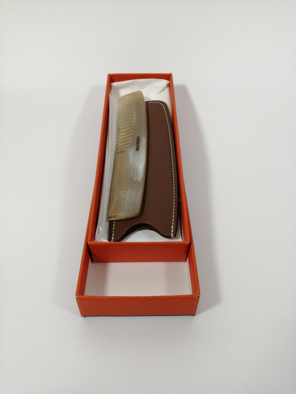 HERMES Comb with Brown Case and Leather Case, Hermes High Brand