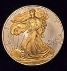 SIGMA TESTED 2006 Gold Guilded 1oz Pure Silver. 999 Liberty Eagle Coin