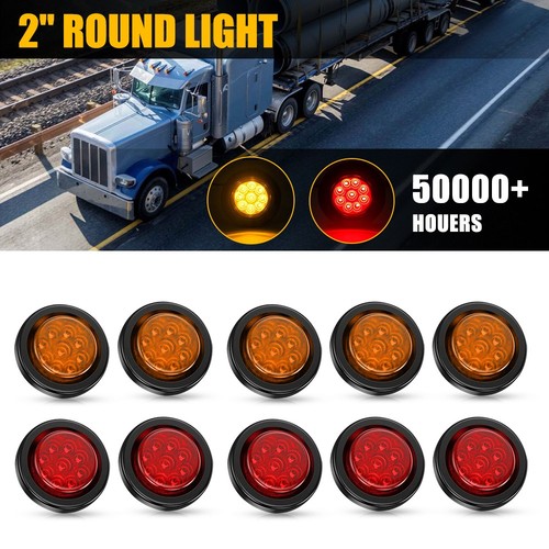 Barra Led 17 Luci Rosse E Ambra Per Camion E Rimorchi - 12V-24V - Stop, Frecce E Retromarcia
