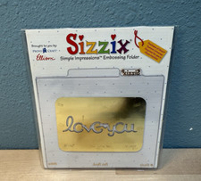Sizzix Simple Impressions Embossing Folder Phrase, Love You 38-9677 NEW